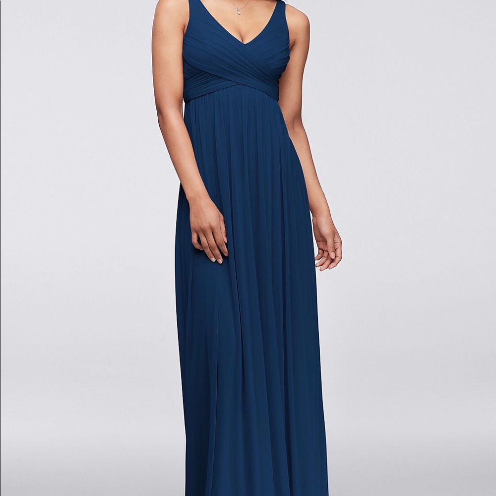 LONG MESH DRESS WITH COWL BACK DETAIL